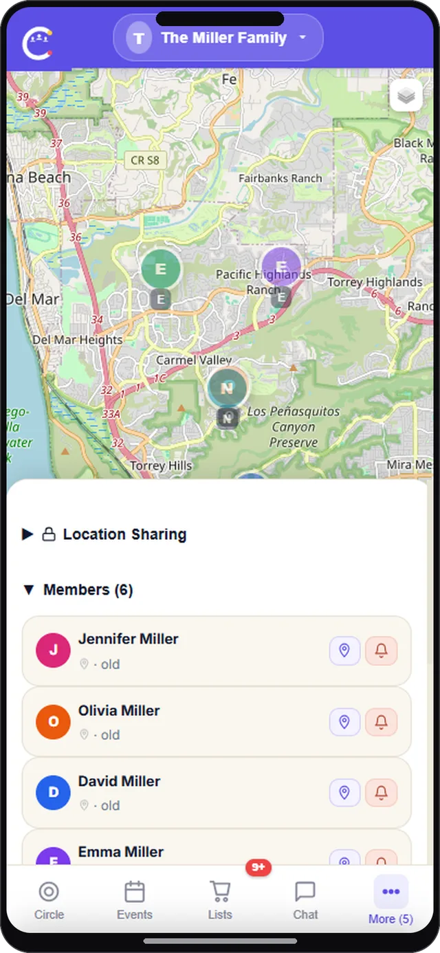 Live location on CircleUs